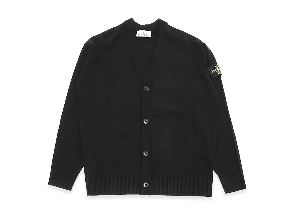 Stone Island Badge Patch Wool Cardigan "Black"
