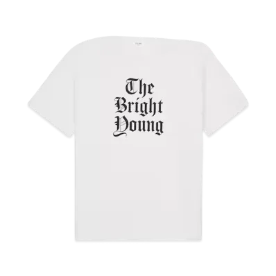 CELINE Men's Bright Young Loose T-Shirt in Cotton Jersey "Off White/Black"