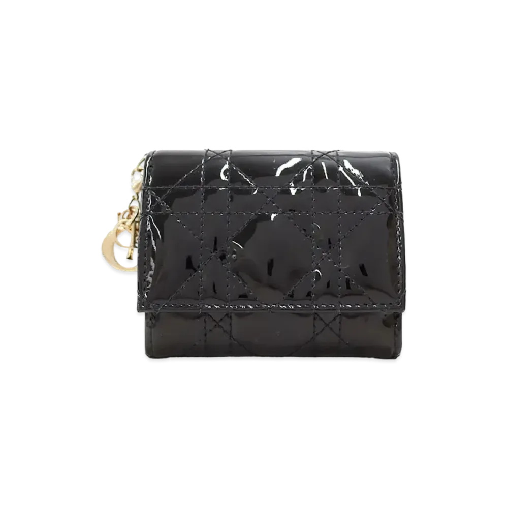 Dior Lady Dior Lotus Wallet "Black"