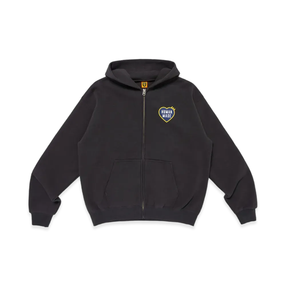 HUMAN MADE Zip-Up Heart Hoodie "Black"