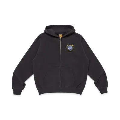 HUMAN MADE Zip-Up Heart Hoodie "Black"