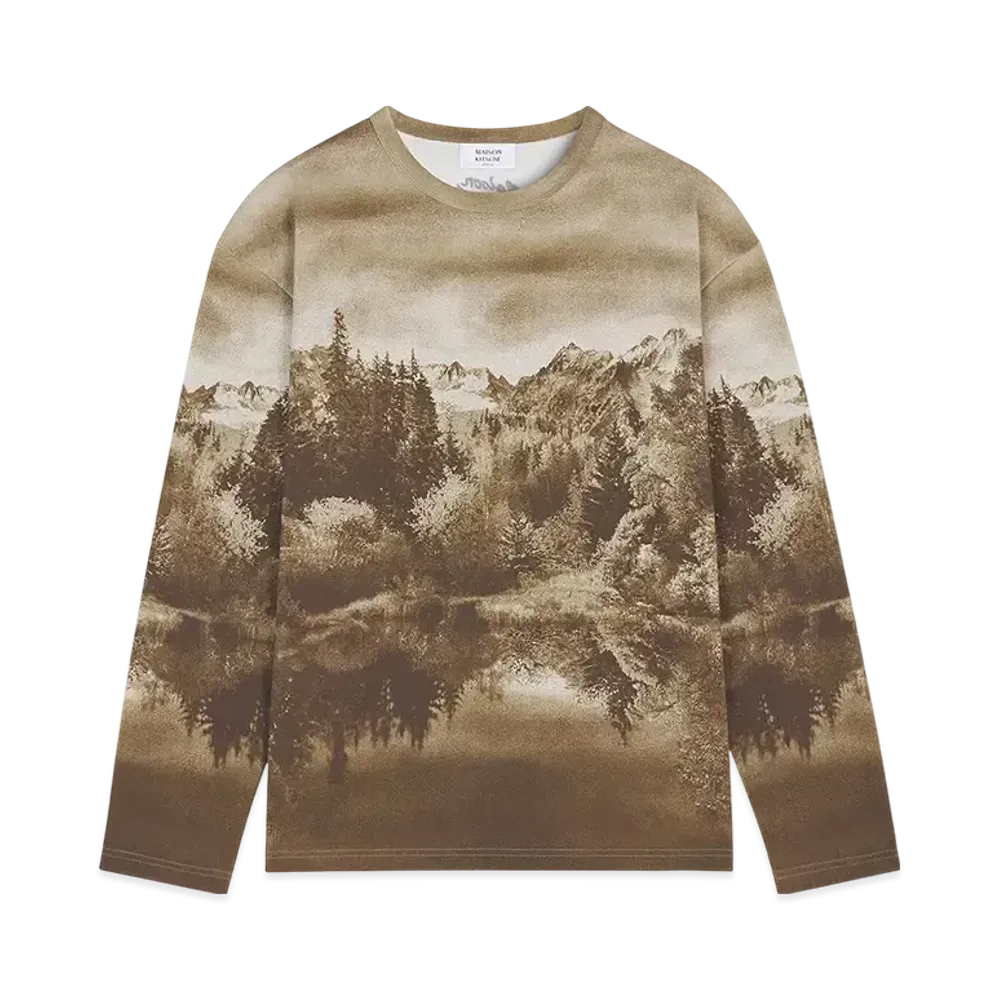 Maison Kitsune Landscape Comfort T-Shirt "Smoke"