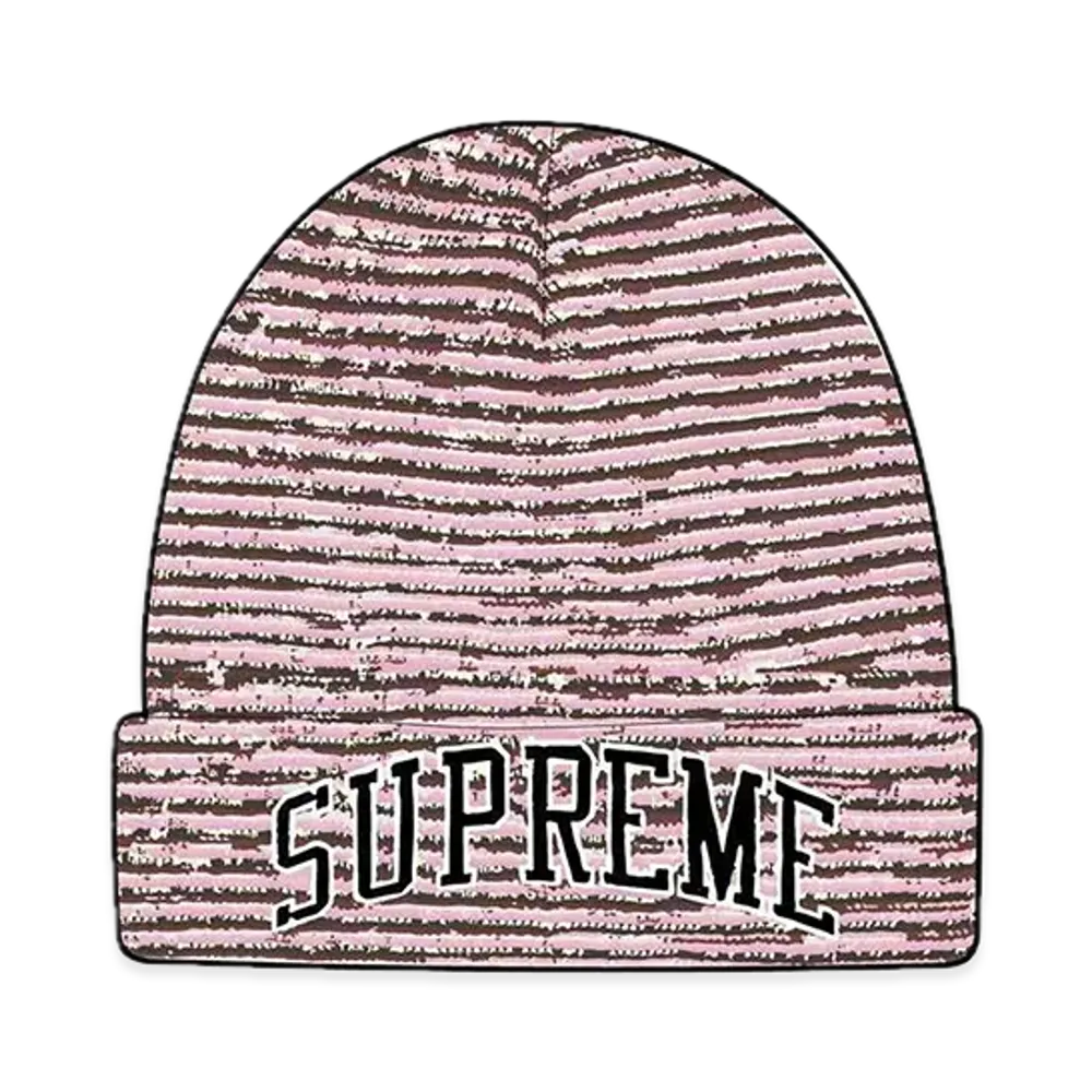 Supreme Rainbow Stripe Beanie "Pink"
