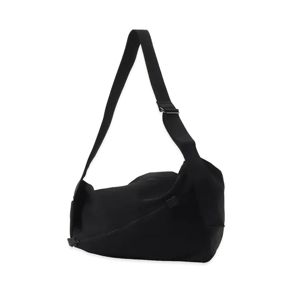 Y's High Twisted Gabardine Tuck Shoulder Bag L "Black"