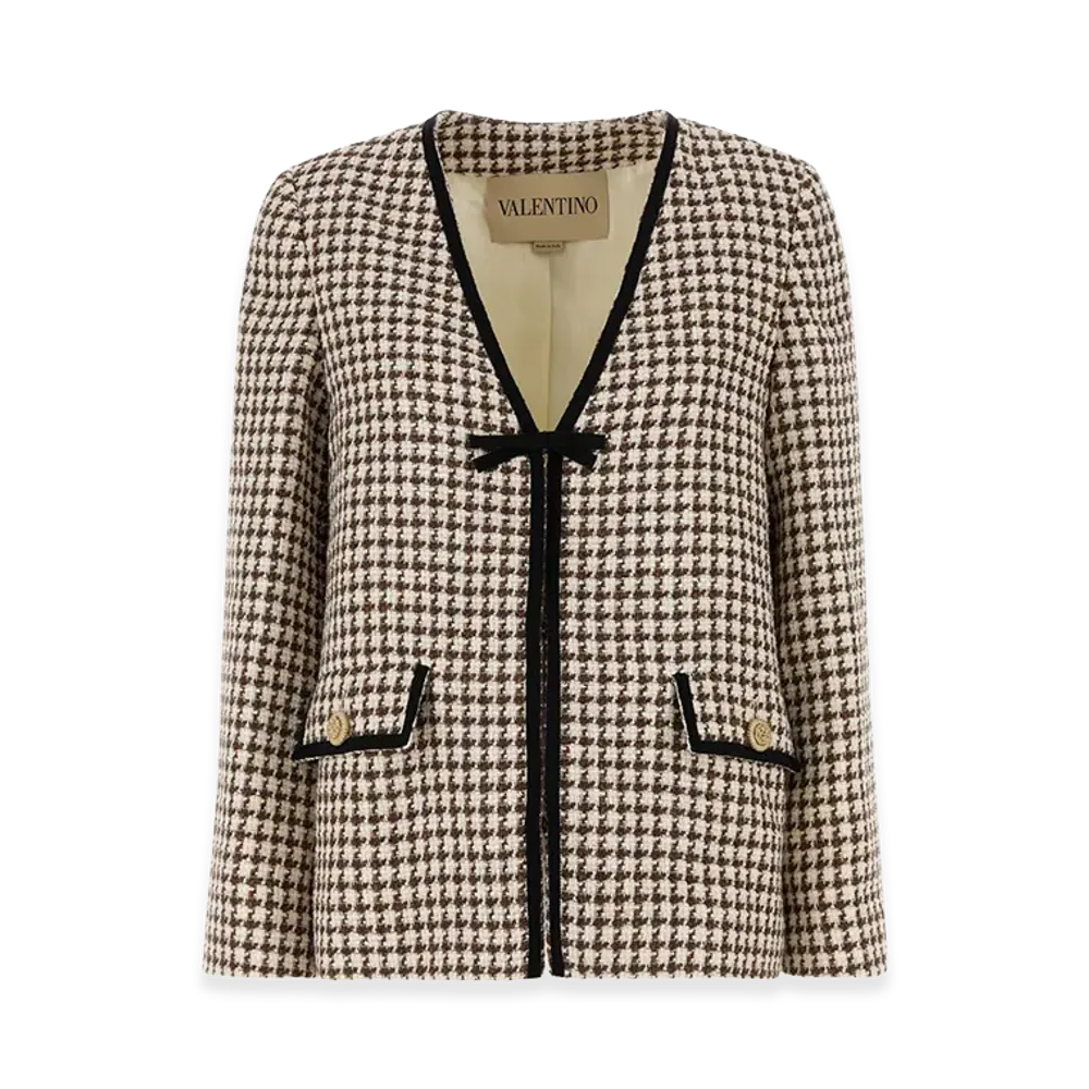 Valentino Women's Embroidered Tweed Blazer "Checked"