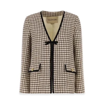 Valentino Women's Embroidered Tweed Blazer "Checked"