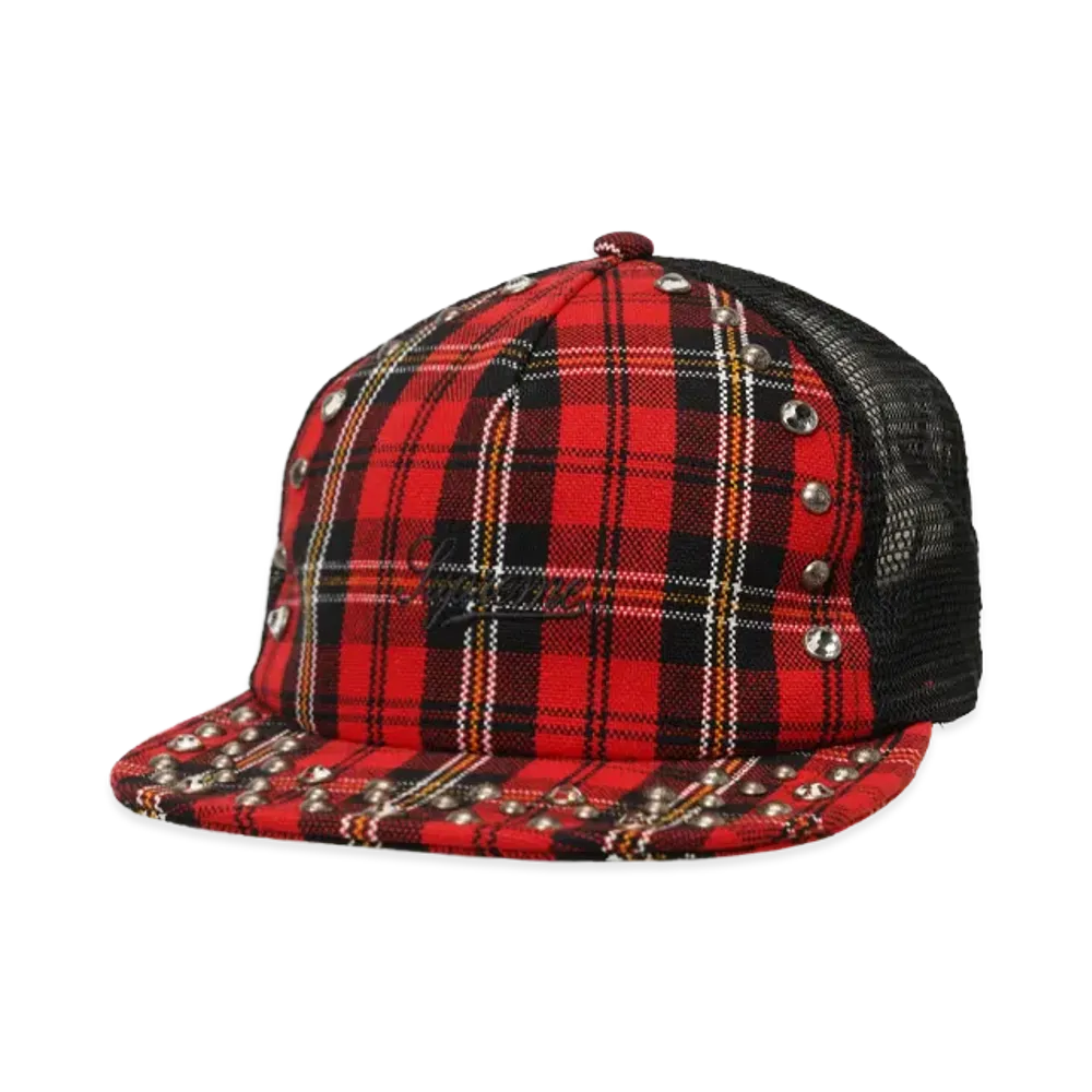 Supreme x b.b. Simon Studded Mesh Back 5-Panel "Plaid"