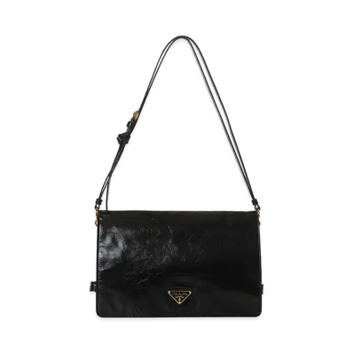 PRADA Women's Leather Medium Shoulder Bag "Black"