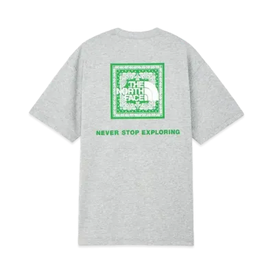 The North Face Short Sleeve Bandana Square Logo Tee (Men's) "Mix Grey"