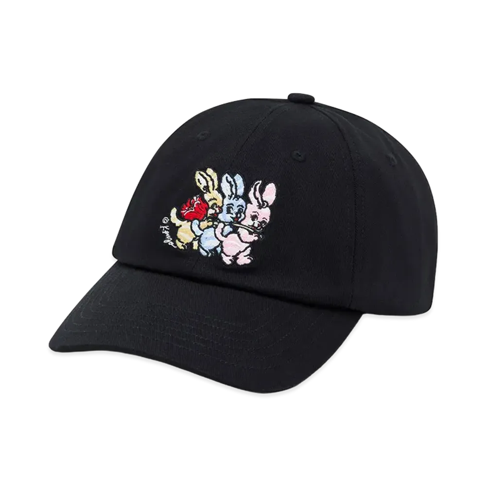 KENZO Cartoon' Embroidery Cotton Cap "Black"