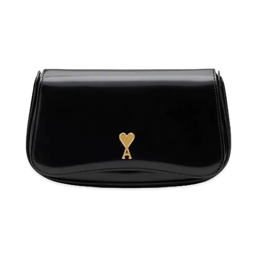 AMI PARIS Leather Shoulder Bag "Black"