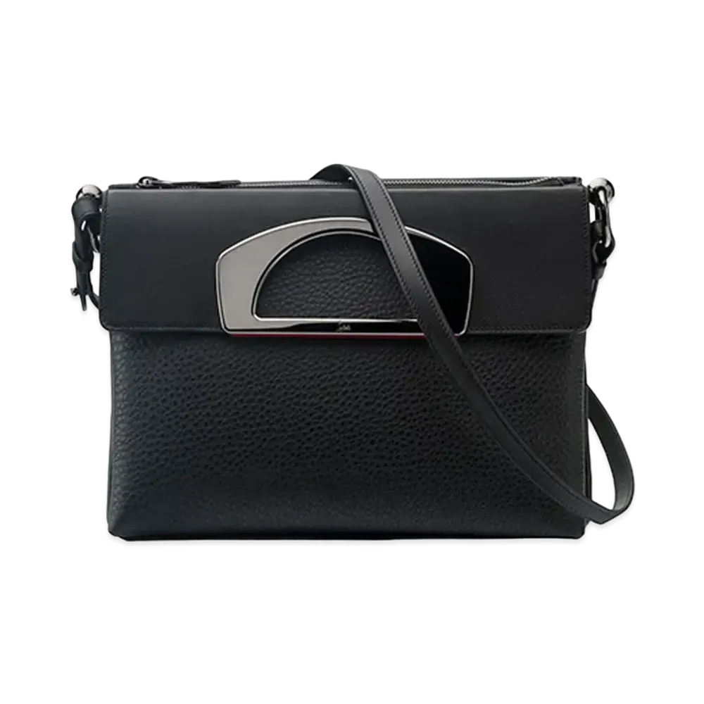 Christian Louboutin Passage Leather Shoulder Bag "Black"