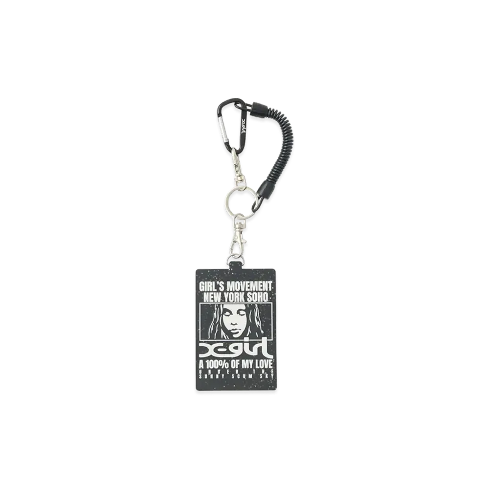 X-Girl Women's Face Box And Message Rubber Pass Case "Black"
