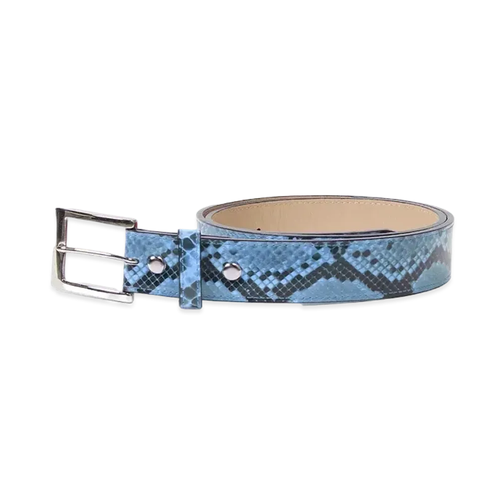 WACKO MARIA Python Leather Belt "Blue"