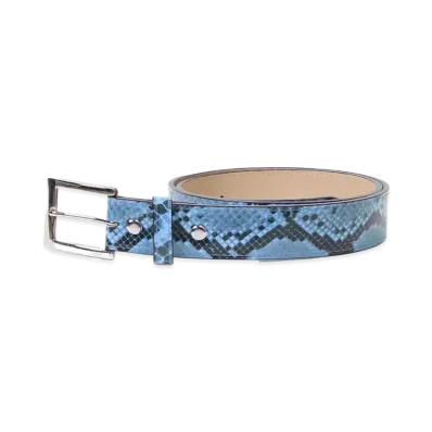 WACKO MARIA Python Leather Belt "Blue"