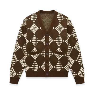 BREATH Diamond Knit Cardigan "Brown"