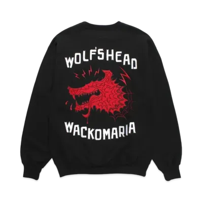 WACKO MARIA x Wolf's Head Heavy Weight Sweat Shirt "Black"