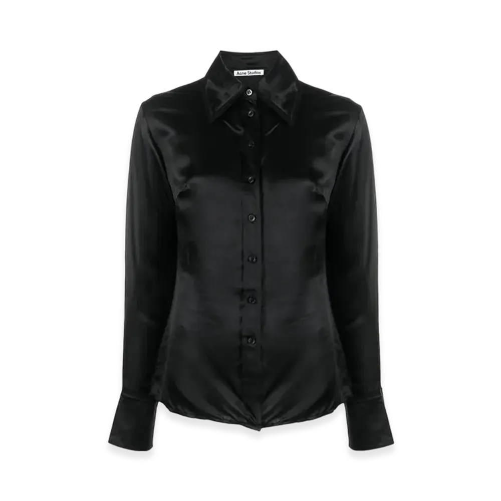 Acne Studios Satin Finish Button Up Shirt "Black"