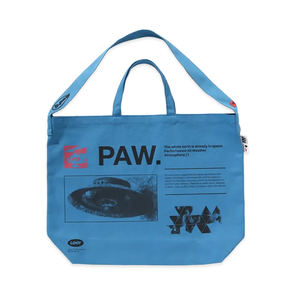 A BATHING APE x KAZUKI KURAISHI Whole Earth 2-Way Canvas Tote Bag "Blue"