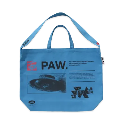 A BATHING APE x KAZUKI KURAISHI Whole Earth 2-Way Canvas Tote Bag "Blue"