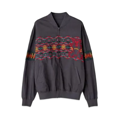 HYSTERIC GLAMOUR Fire Bear&Native Pattern Embroidery Blouson "Black"
