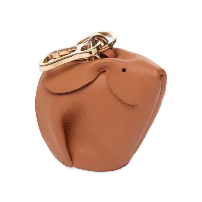 LOEWE Bunny Charm In Classic Calfskin "Light Caramel"