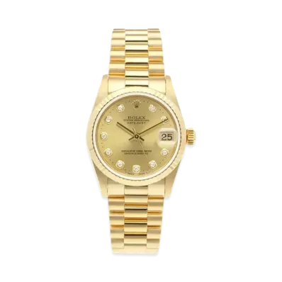 ROLEX Datejust 10P Diamonds "Champagne/Yellow Gold"