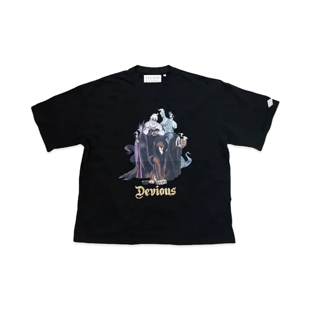 el conductorH SPANGLE DECORATED T-SHIRT 'VILLAINS "BLACK"