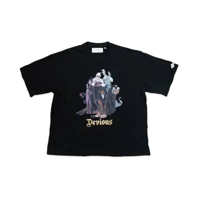 el conductorH SPANGLE DECORATED T-SHIRT 'VILLAINS "BLACK"