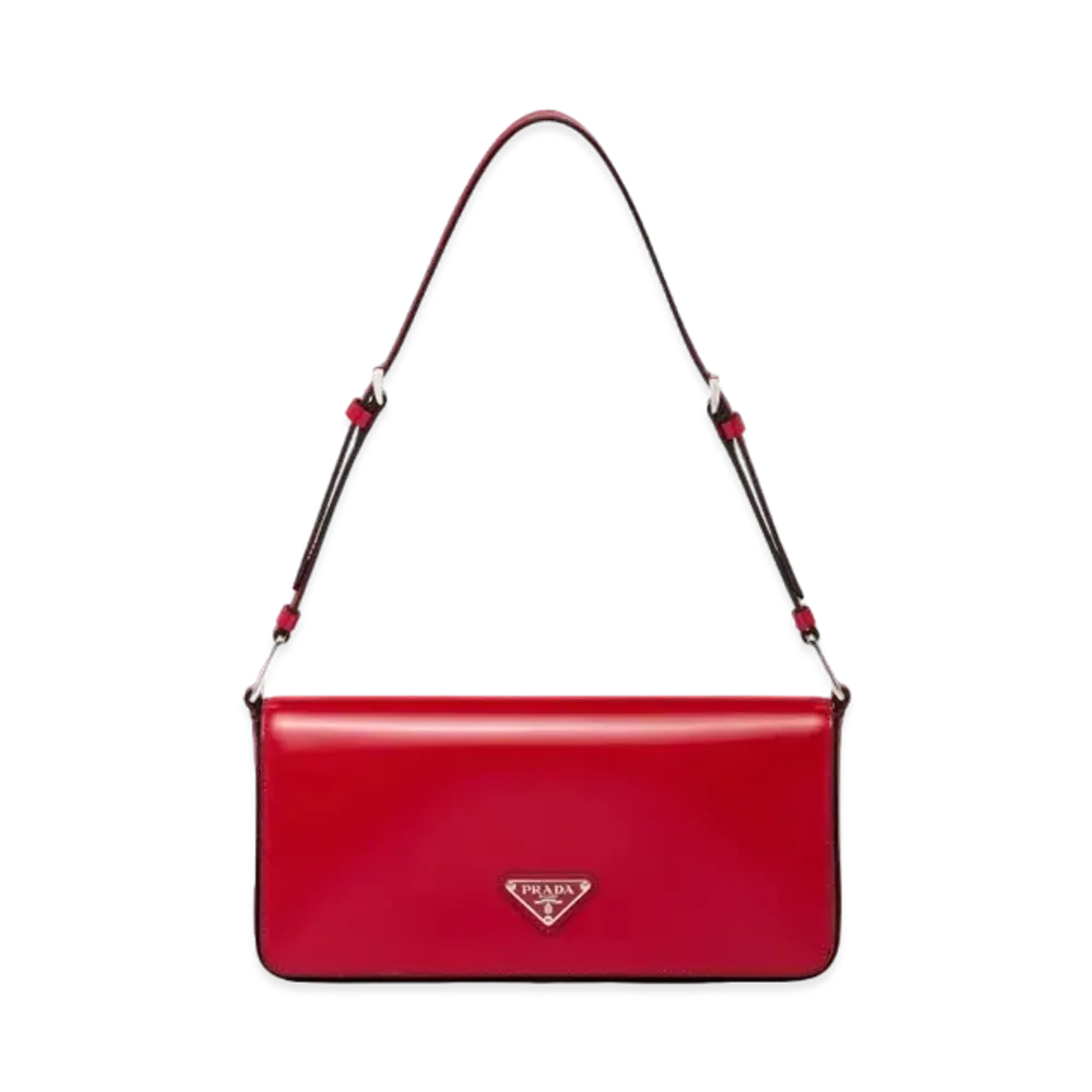 PRADA Brushed Leather Femme Bag "Scarlet"