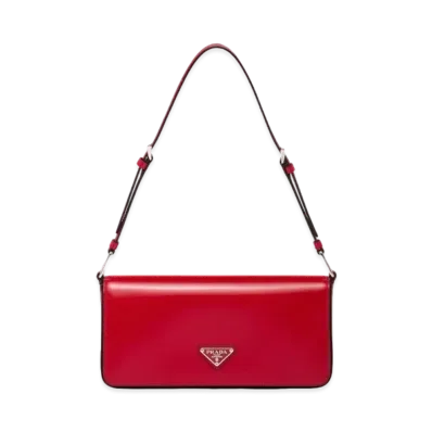PRADA Brushed Leather Femme Bag "Scarlet"