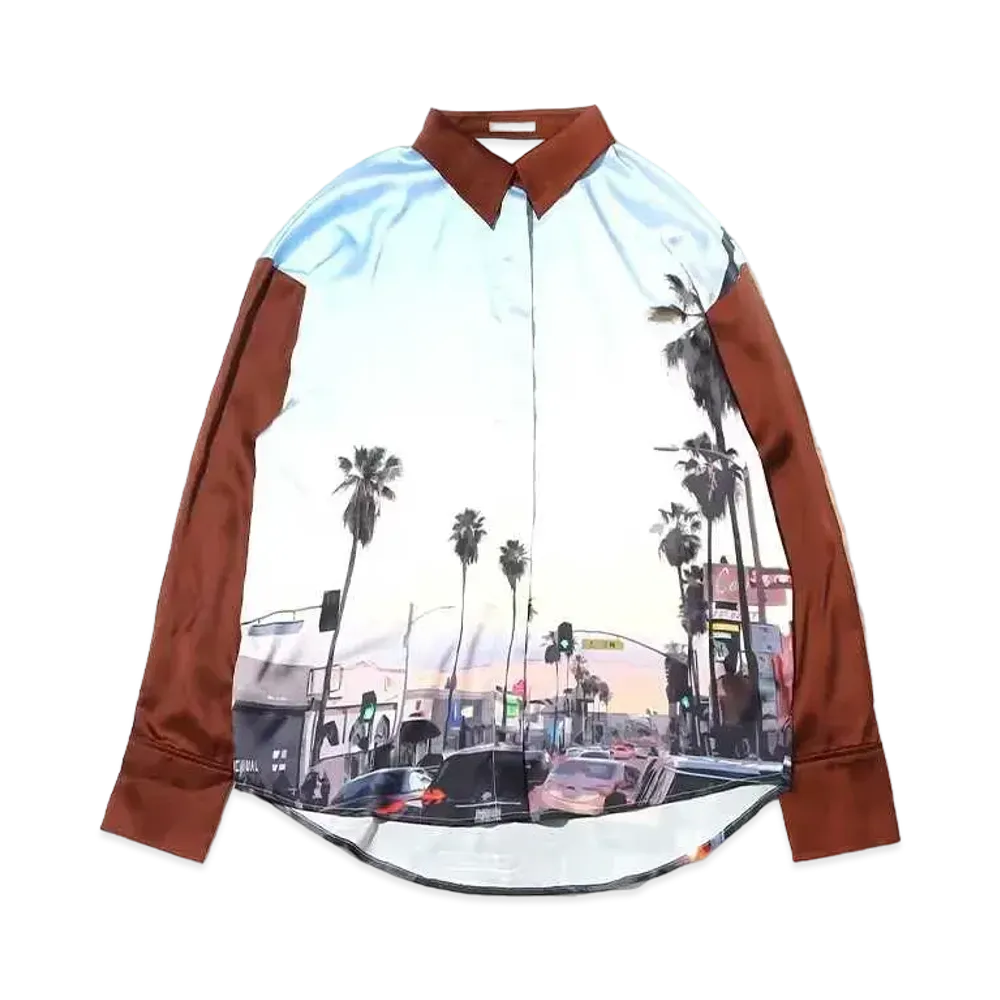 atmos pink Photo Print Shirt "Brown"