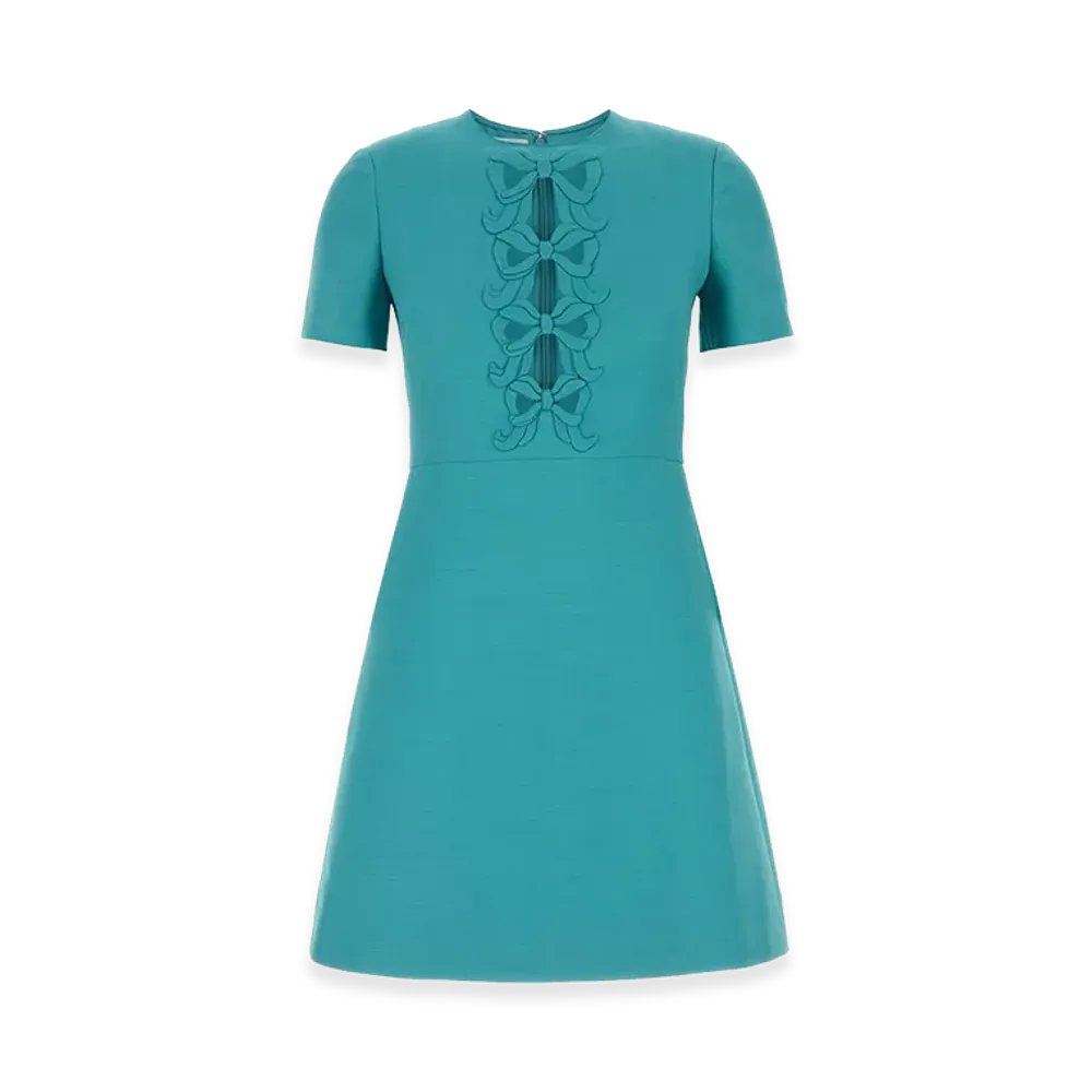 Valentino Women's Wool Blend Dress "Turquoise/Light Blue"