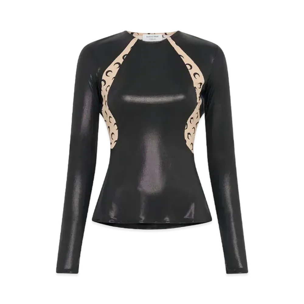 Marine Serre Regenerated Jersey Long Sleeve "Black Jersey"
