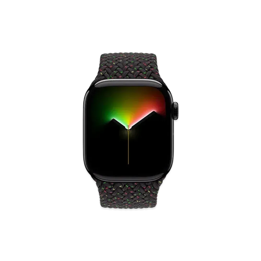Apple Watch Series 10 GPS Model Jet Black Aluminiumcase Textile Braided Solo Loop "Black Unity"
