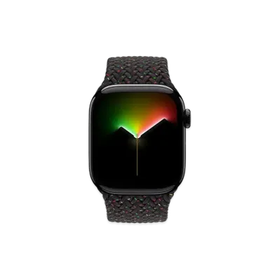 Apple Watch Series 10 GPS Model Jet Black Aluminiumcase Textile Braided Solo Loop "Black Unity"