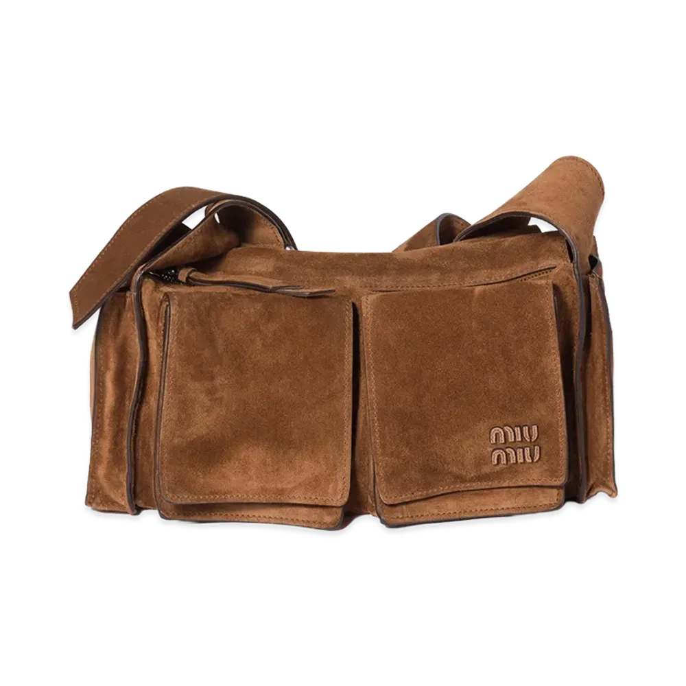 MIU MIU Utility Suede Shoulder Bag "Cocoa Brown"