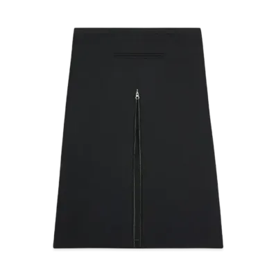Courreges Tailored Zipped Twill Midi Skirt "Black"