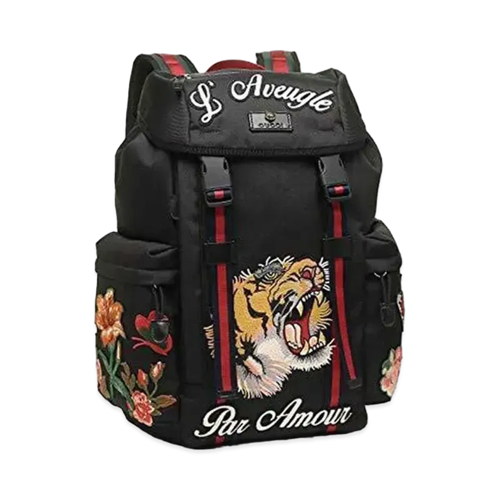 GUCCI Embroidery Tiger Backpack "Black"