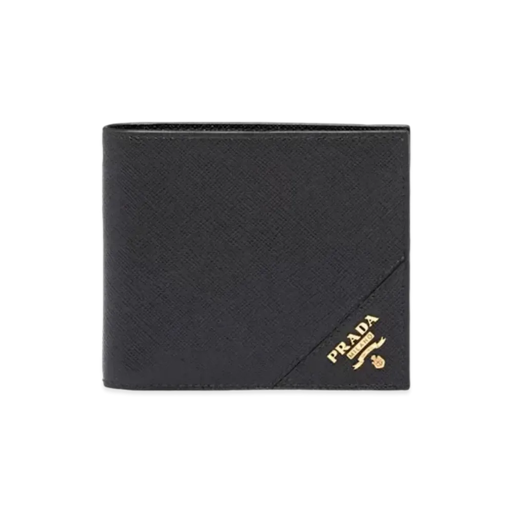 PRADA Saffiano Leather Wallet "Black"