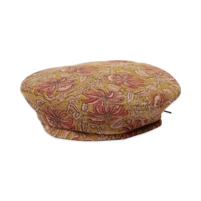 ENGINEERED GARMENTS Beret - Floral Printed Corduroy "Khaki"