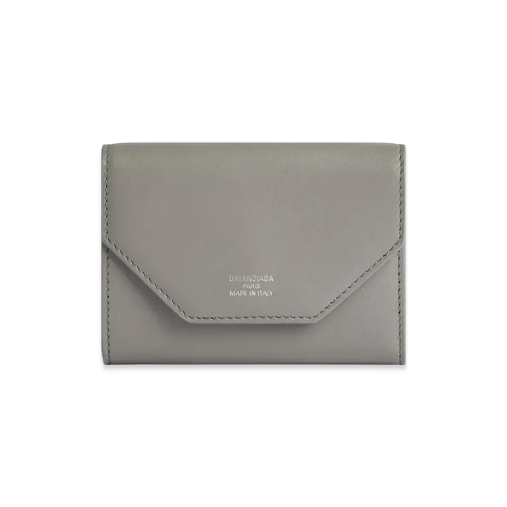 BALENCIAGA Envelope Compact Wallet Card Holder "Grey"