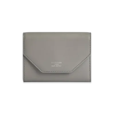 BALENCIAGA Envelope Compact Wallet Card Holder "Grey"