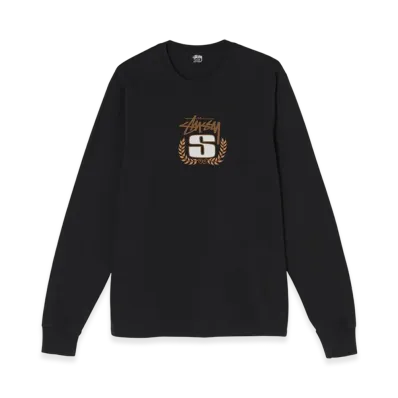 Stussy S Wreath Pigment Dyed LS Tee "Black"