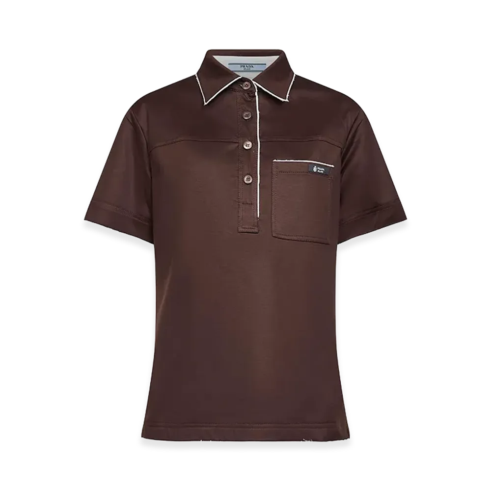 PRADA Women's Scotland Polo Shirt "Brown"