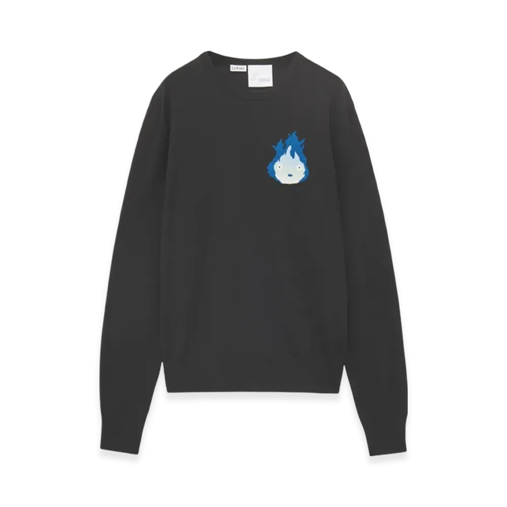 LOEWE x Howl's Moving Castle Calcifer Sweater in Wool "Black"