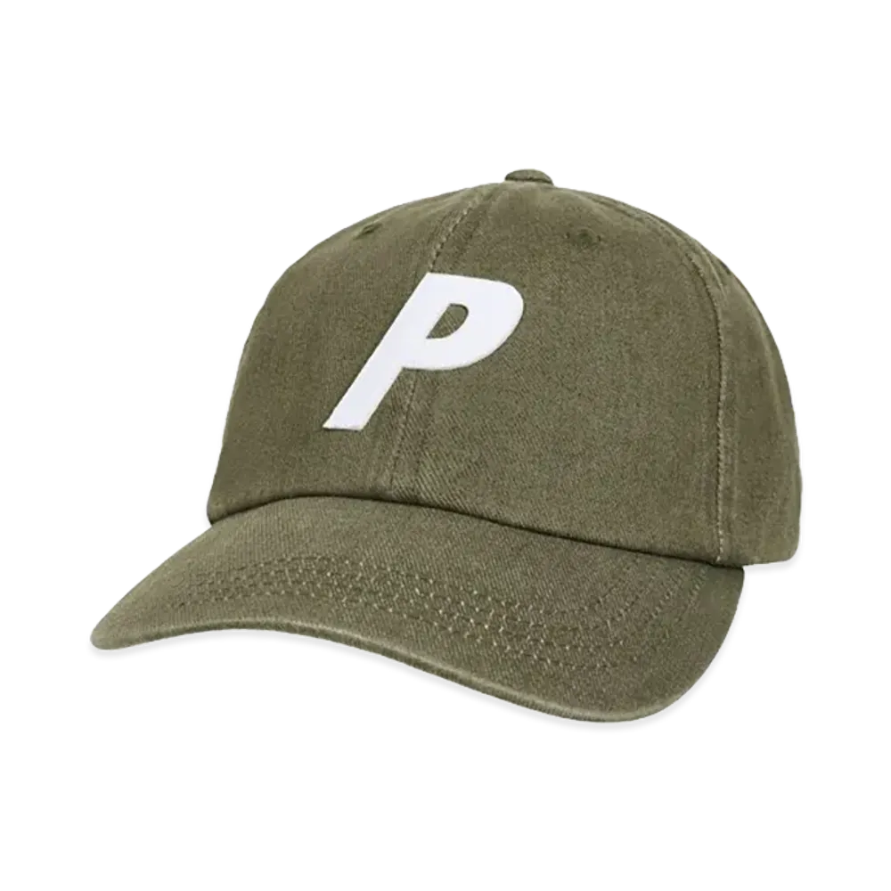 PALACE Bleached Denim P 6-Panel "Army Olive"