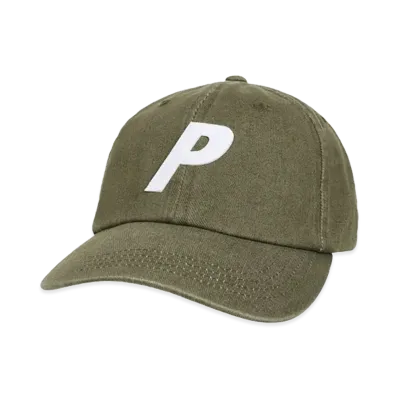 PALACE Bleached Denim P 6-Panel "Army Olive"