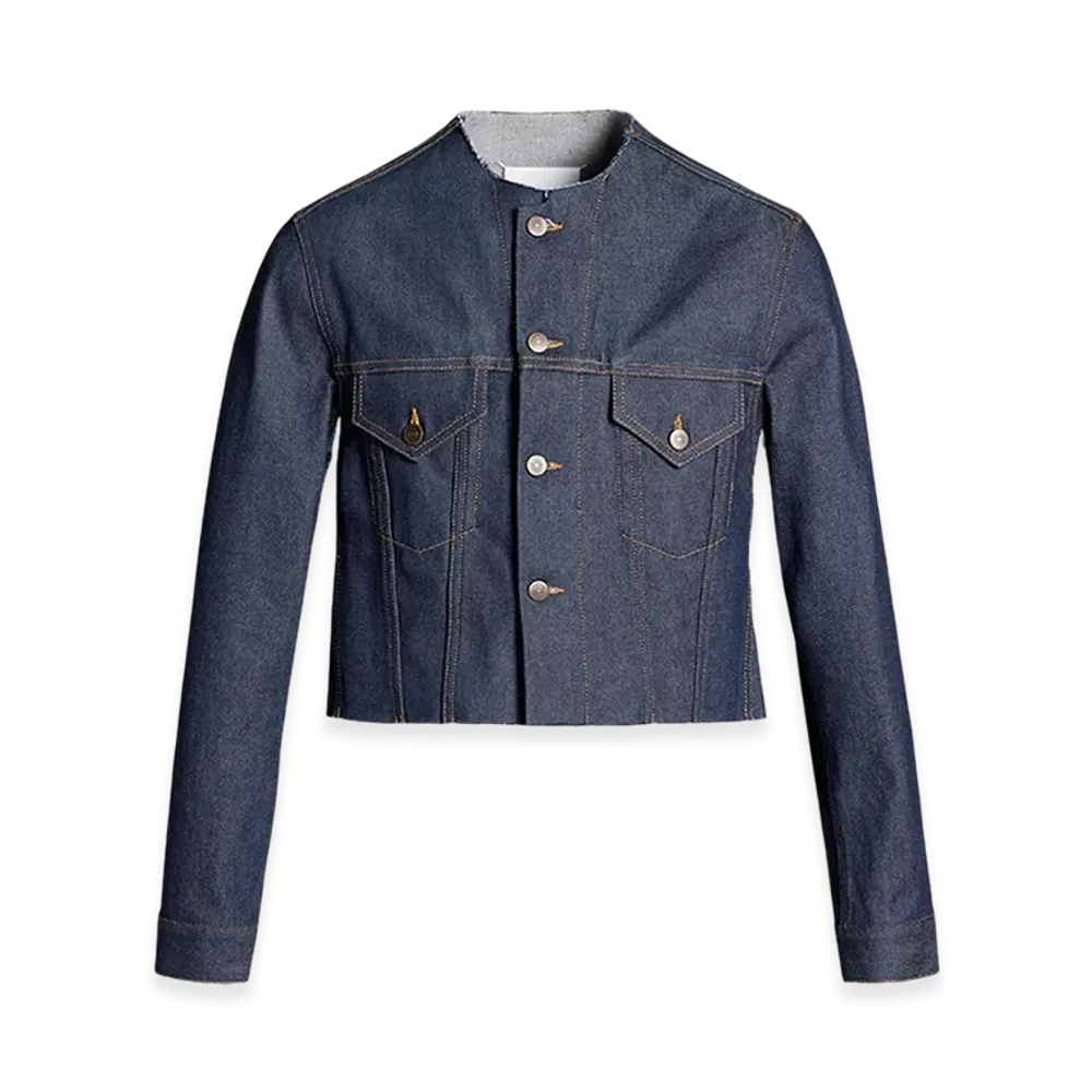 Maison Margiela Collarless Denim Jacket "Navy"