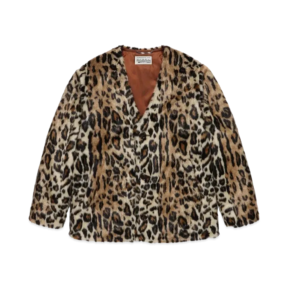 WACKO MARIA Leopard FUR JACKET "Beige"